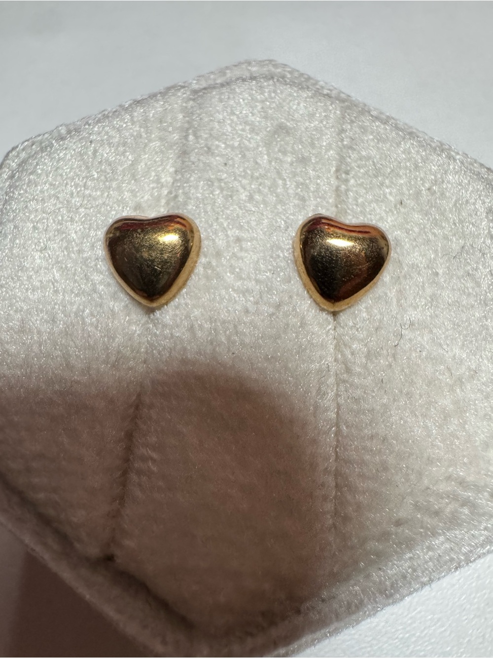Gold and Silver Tone Small Heart Stud Earrings